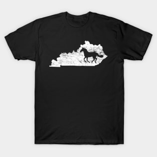 Kentucky Map Horse Kentucky Thoroughbred T-Shirt